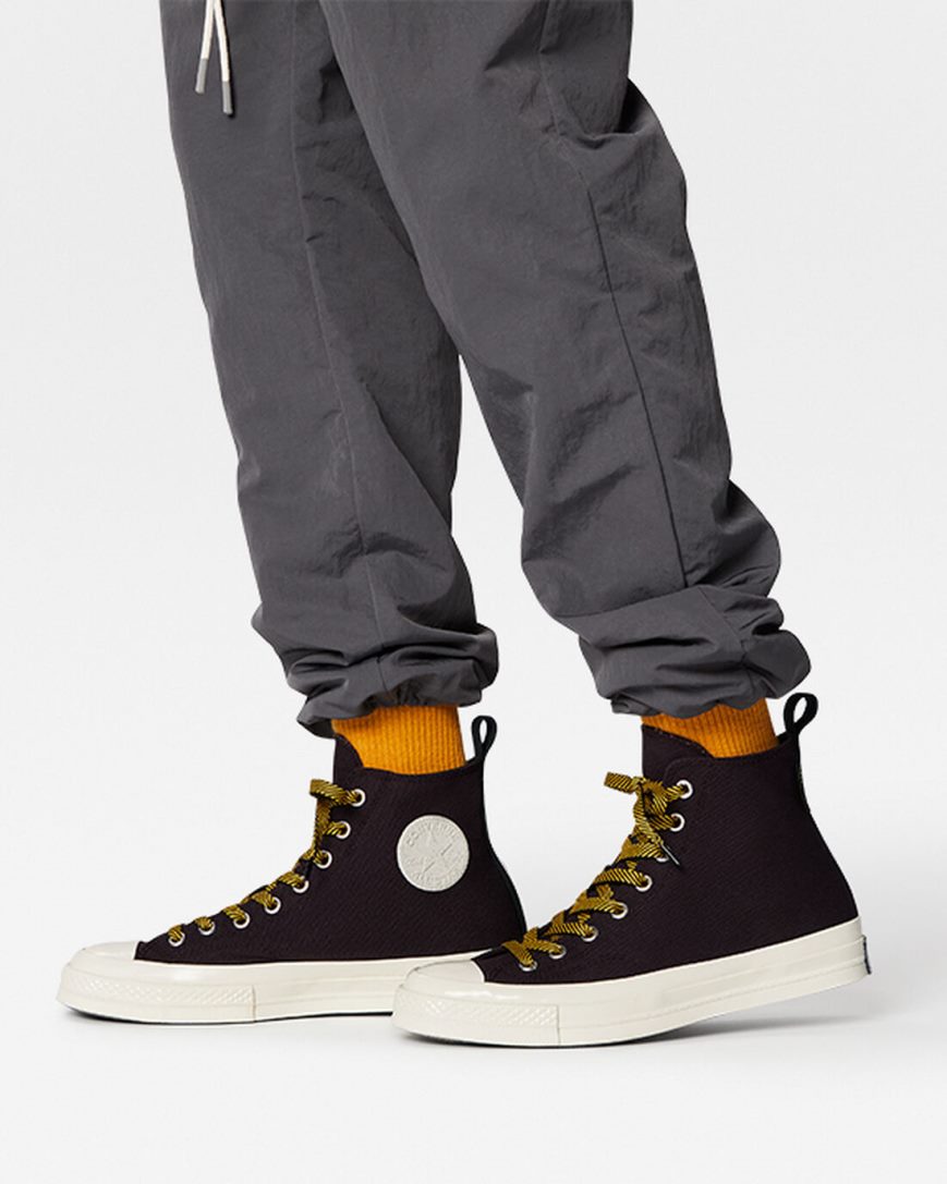 Men's Converse Chuck 70 Counter Climate GORE-TEX High Top Shoes Black Pink / Yellow | AU 4E960G